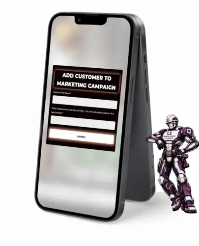 Phone showing a referral offer text and a customer replying